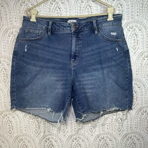 Ava & Viv Women's High Rise Denim Shorts - Blue